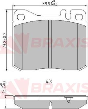 Braxis AA0635 - Əyləc altlığı dəsti, əyləc diski furqanavto.az