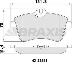 Braxis AA0099 - Əyləc altlığı dəsti, əyləc diski furqanavto.az