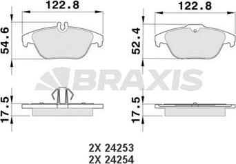 Braxis AA0091 - Əyləc altlığı dəsti, əyləc diski furqanavto.az