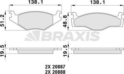 Braxis AA0065 - Əyləc altlığı dəsti, əyləc diski furqanavto.az