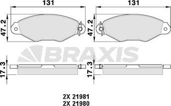 Braxis AA0014 - Əyləc altlığı dəsti, əyləc diski furqanavto.az