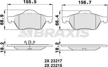 Braxis AA0080 - Əyləc altlığı dəsti, əyləc diski furqanavto.az