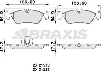 Braxis AA0198 - Əyləc altlığı dəsti, əyləc diski furqanavto.az