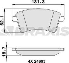 4U Autoparts 22611RN - Əyləc altlığı dəsti, əyləc diski furqanavto.az