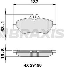 Braxis AA0140 - Əyləc altlığı dəsti, əyləc diski www.furqanavto.az