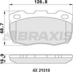 Braxis AA0165 - Əyləc altlığı dəsti, əyləc diski furqanavto.az