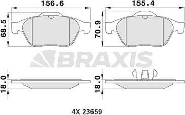 Braxis AA0111 - Əyləc altlığı dəsti, əyləc diski furqanavto.az