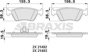 Braxis AA0186 - Əyləc altlığı dəsti, əyləc diski furqanavto.az