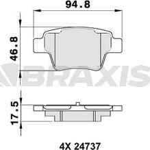 Braxis AA0138 - Əyləc altlığı dəsti, əyləc diski furqanavto.az