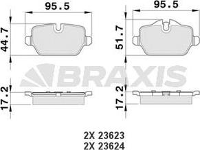 Braxis AA0133 - Əyləc altlığı dəsti, əyləc diski furqanavto.az