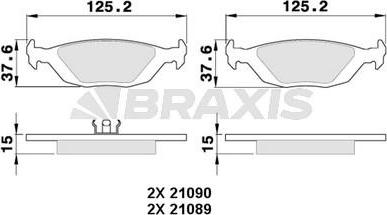 Braxis AA0344 - Əyləc altlığı dəsti, əyləc diski furqanavto.az