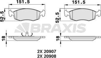 Braxis AA0300 - Əyləc altlığı dəsti, əyləc diski furqanavto.az