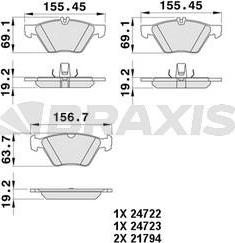 Braxis AA0373 - Əyləc altlığı dəsti, əyləc diski furqanavto.az