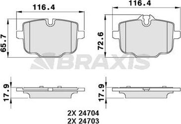 Braxis AA0298 - Əyləc altlığı dəsti, əyləc diski furqanavto.az