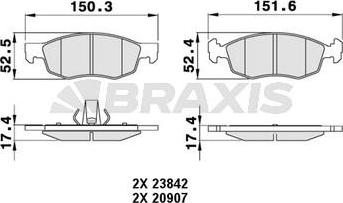 Braxis AA0242 - Əyləc altlığı dəsti, əyləc diski furqanavto.az