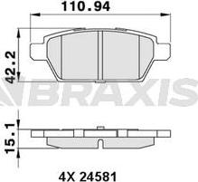 Braxis AA0289 - Əyləc altlığı dəsti, əyləc diski furqanavto.az