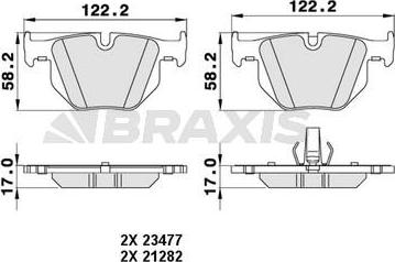 Braxis AA0230 - Əyləc altlığı dəsti, əyləc diski furqanavto.az