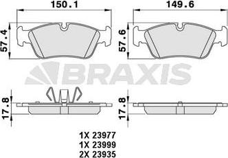 Braxis AA0221 - Əyləc altlığı dəsti, əyləc diski furqanavto.az