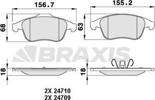 Braxis AA0222 - Əyləc altlığı dəsti, əyləc diski furqanavto.az