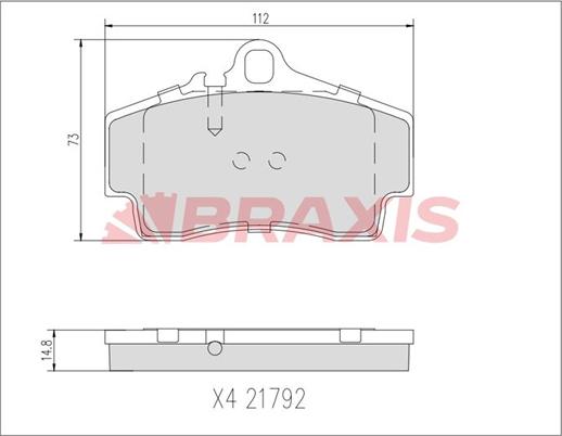 Braxis AA0745 - Əyləc altlığı dəsti, əyləc diski furqanavto.az