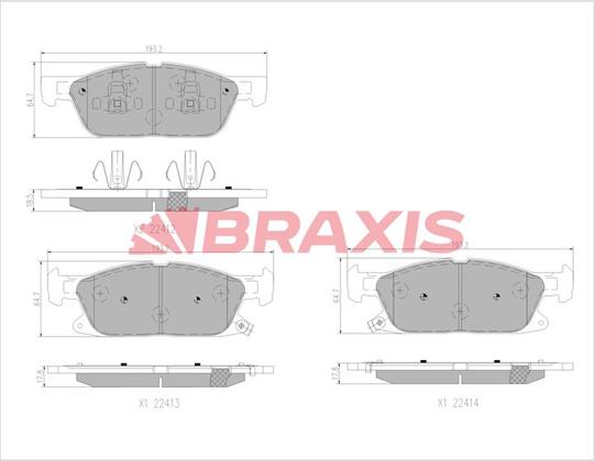 Braxis AA0759 - Əyləc altlığı dəsti, əyləc diski furqanavto.az