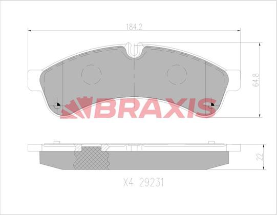 Braxis AA0760 - Əyləc altlığı dəsti, əyləc diski furqanavto.az