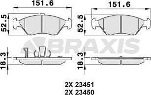 Braxis AB0495 - Əyləc altlığı dəsti, əyləc diski furqanavto.az