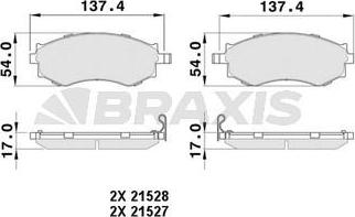 Braxis AB0496 - Əyləc altlığı dəsti, əyləc diski furqanavto.az