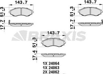 Braxis AB0447 - Əyləc altlığı dəsti, əyləc diski furqanavto.az