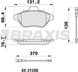 Braxis AB0456 - Əyləc altlığı dəsti, əyləc diski furqanavto.az