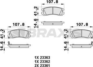 Braxis AB0460 - Əyləc altlığı dəsti, əyləc diski furqanavto.az