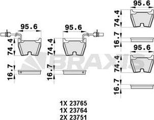 Braxis AB0461 - Əyləc altlığı dəsti, əyləc diski furqanavto.az