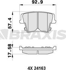 Braxis AB0403 - Əyləc altlığı dəsti, əyləc diski furqanavto.az