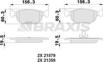 Braxis AB0488 - Əyləc altlığı dəsti, əyləc diski furqanavto.az