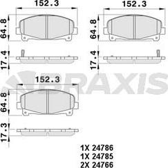 Braxis AB0482 - Əyləc altlığı dəsti, əyləc diski furqanavto.az