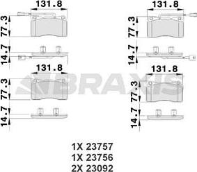 Braxis AB0505 - Əyləc altlığı dəsti, əyləc diski furqanavto.az