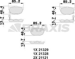 Braxis AB0507 - Əyləc altlığı dəsti, əyləc diski furqanavto.az