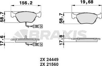 Braxis AB0518 - Əyləc altlığı dəsti, əyləc diski furqanavto.az