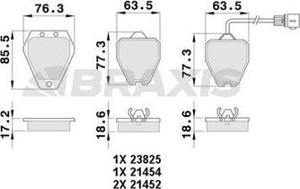 Braxis AB0530 - Əyləc altlığı dəsti, əyləc diski furqanavto.az