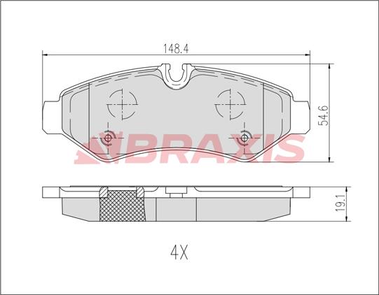 Braxis AB0631 - Əyləc altlığı dəsti, əyləc diski furqanavto.az