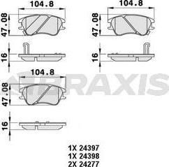 Braxis AB0066 - Əyləc altlığı dəsti, əyləc diski furqanavto.az