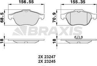 Braxis AB0061 - Əyləc altlığı dəsti, əyləc diski furqanavto.az