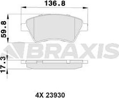 Braxis AB0018 - Əyləc altlığı dəsti, əyləc diski furqanavto.az