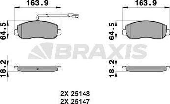 Braxis AB0199 - Əyləc altlığı dəsti, əyləc diski furqanavto.az