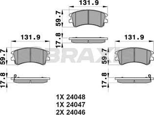 Braxis AB0145 - Əyləc altlığı dəsti, əyləc diski furqanavto.az