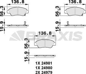 Braxis AB0150 - Əyləc altlığı dəsti, əyləc diski furqanavto.az