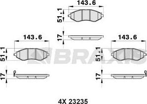 Braxis AB0158 - Əyləc altlığı dəsti, əyləc diski furqanavto.az