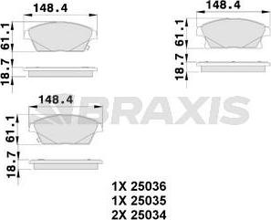 Braxis AB0107 - Əyləc altlığı dəsti, əyləc diski furqanavto.az