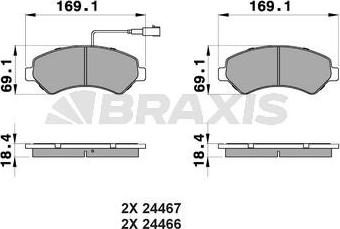 Braxis AB0111 - Əyləc altlığı dəsti, əyləc diski furqanavto.az