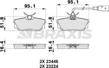 Braxis AB0184 - Əyləc altlığı dəsti, əyləc diski furqanavto.az